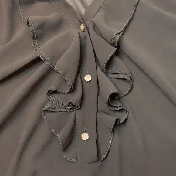 SusyMix Womens Black V-Neck Sheer Blouse Size Small And Medium - Picture 10 of 12